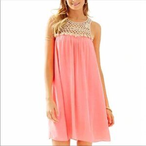 Lilly Pulitzer Rachelle Dress Coral Pink Sun Ray XXS